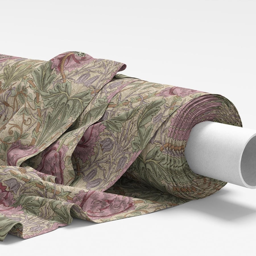 William Morris Fabric - Honeysuckle Rose Pink - Soft Furnishing Fabric