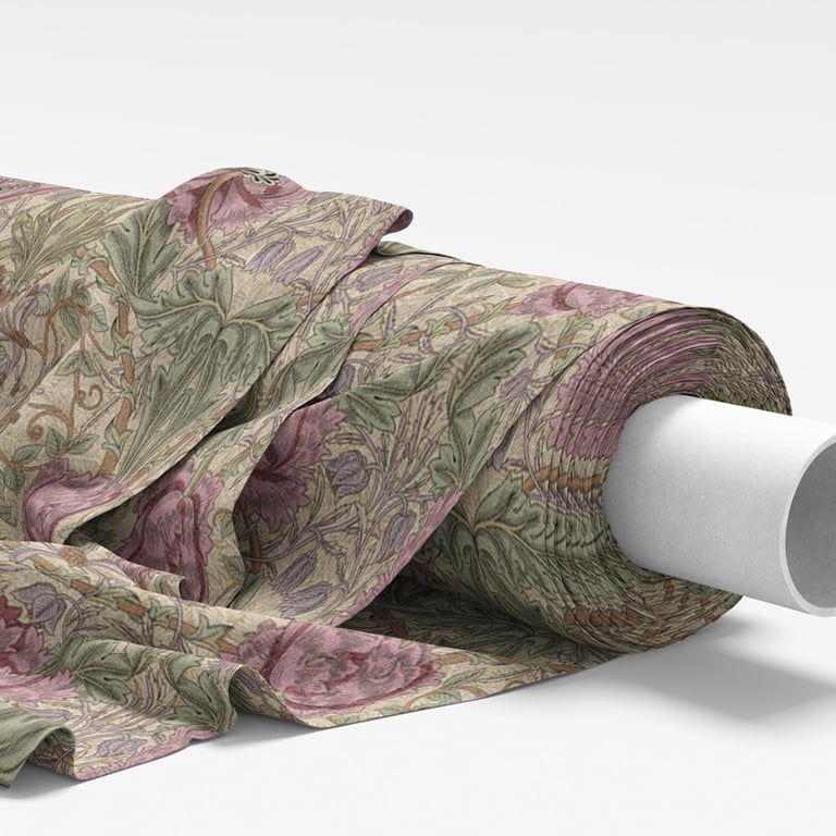 William Morris Fabric - Honeysuckle Rose Pink - Soft Furnishing Fabric