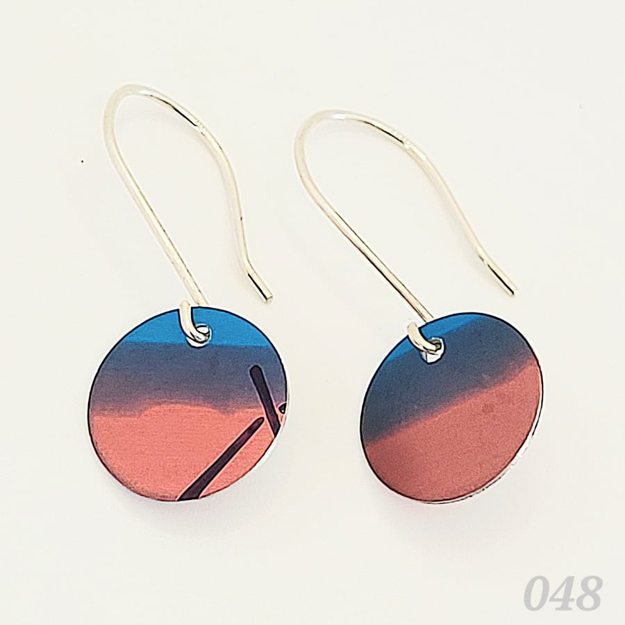 048 - Handmade Aluminium and Silver Reversible Earrings