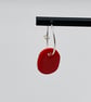 Porcelain red oval hooped earrings - Image 3