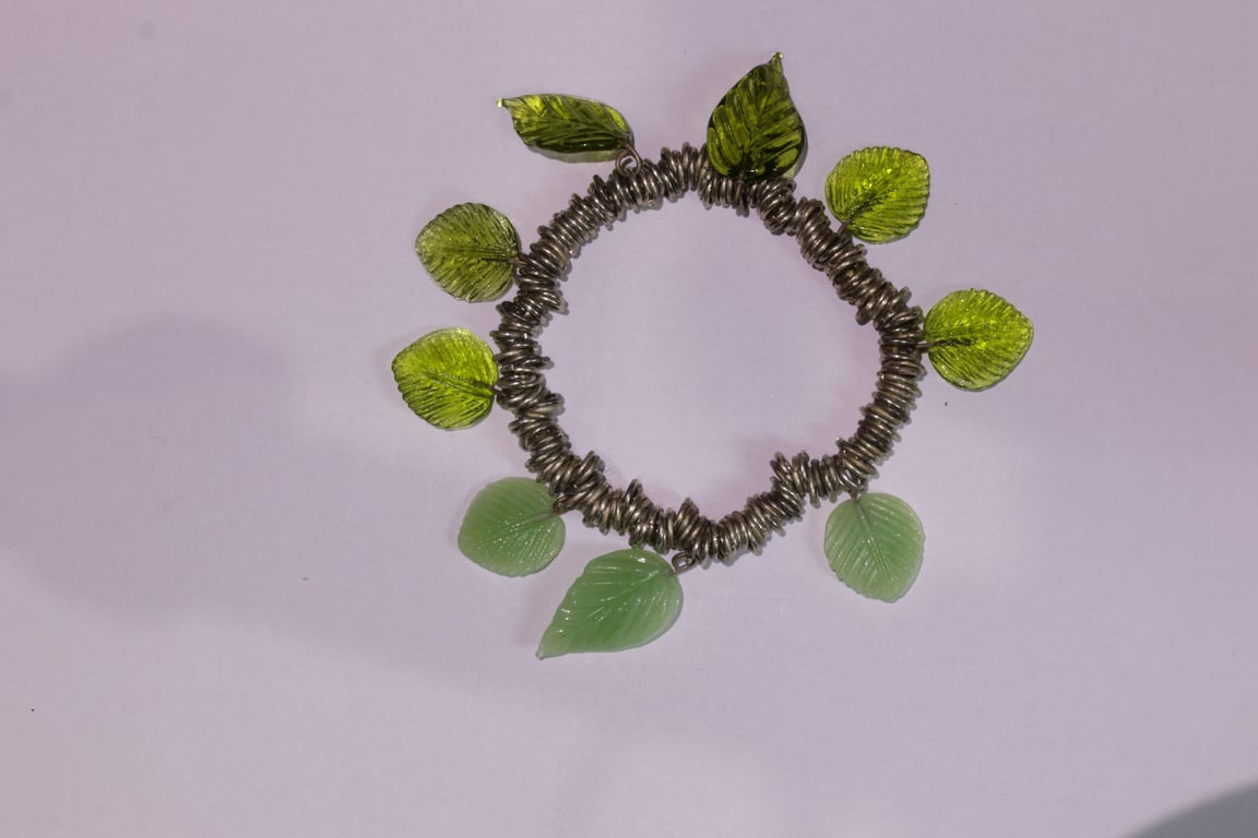 Handcrafted Woodland Leaf Charm Bracelet