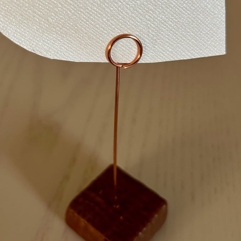 Mini wire ring pick type holders for place cards, photos or table numbers  
