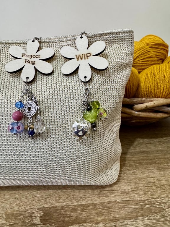  Keyring set, for project and WIP bags, knitting and crochet, set of two