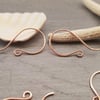 5 Pairs of Handmade Round French Raw Copper Ear Wires