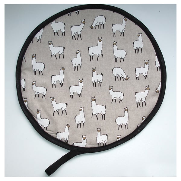 Llama Aga Hob Lid Mat Pad Hat Round Cover With Loop Surface Saver Alpaca Linen