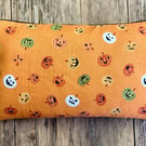 Halloween Pencil Case - Glow in the Dark Notions Pouch - Pumpkin Zip Bag
