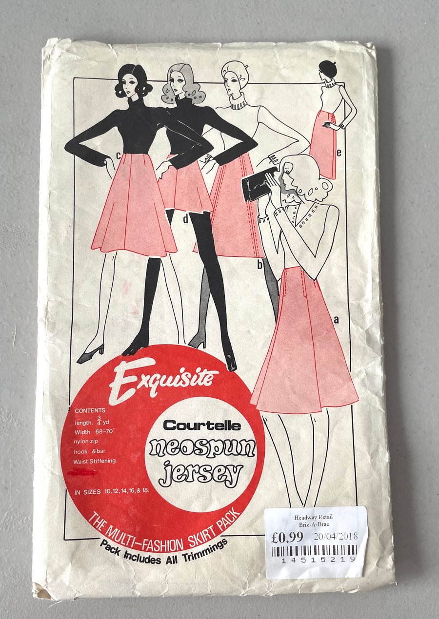 Vintage Skirt Sewing Pattern - Size 10 - 18 -Uncut