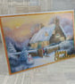 Cosy Cottage glittered Christmas card - Image 4