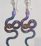 Anodised Stainless Steel Snakes on Sterling Silver Earwires