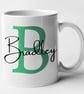 Personalised GREEN initial and name Mug - personalised gift present - Image 5