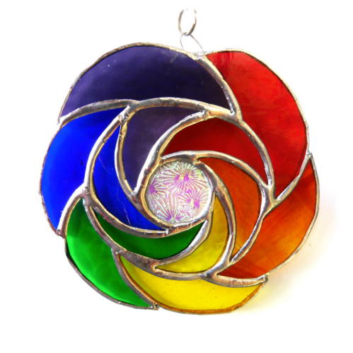 Rainbow Curls Stained Glass Suncatcher 008