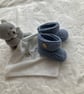 Hand knitted ‘Josh’ Baby Boy’s Booties (0-3 months) - Image 2
