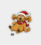 Unique Funny Christmas Sticker Xmas Decal - Cute Happy Dog 