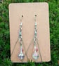 "Moonlight" - Delicate beaded sterling silver hook earrings  - Image 1