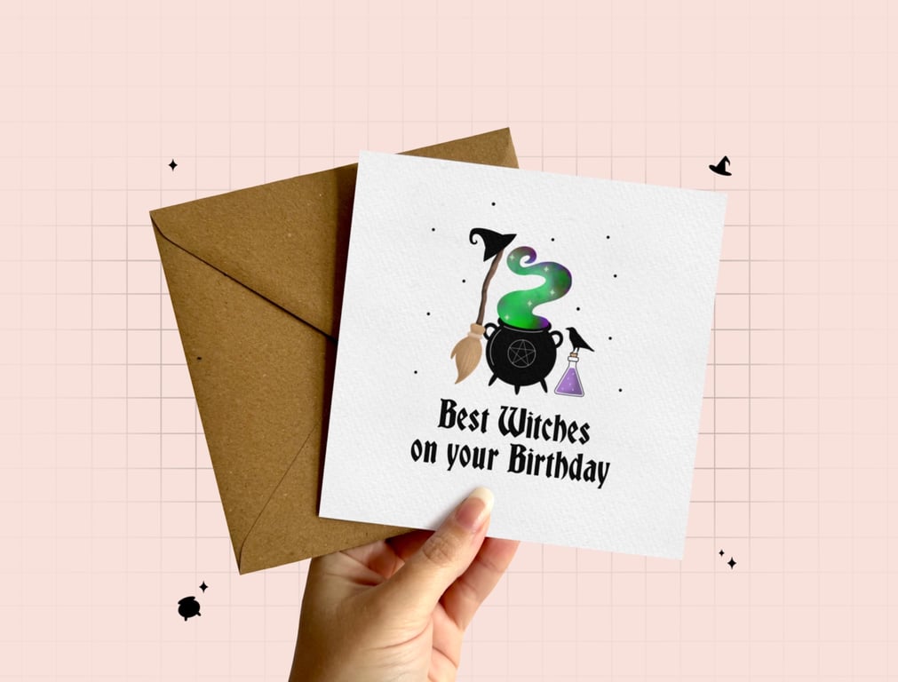Birthday Card for Witches, Witchy Greeting Card, Witch Gift, Witch Birthday Card