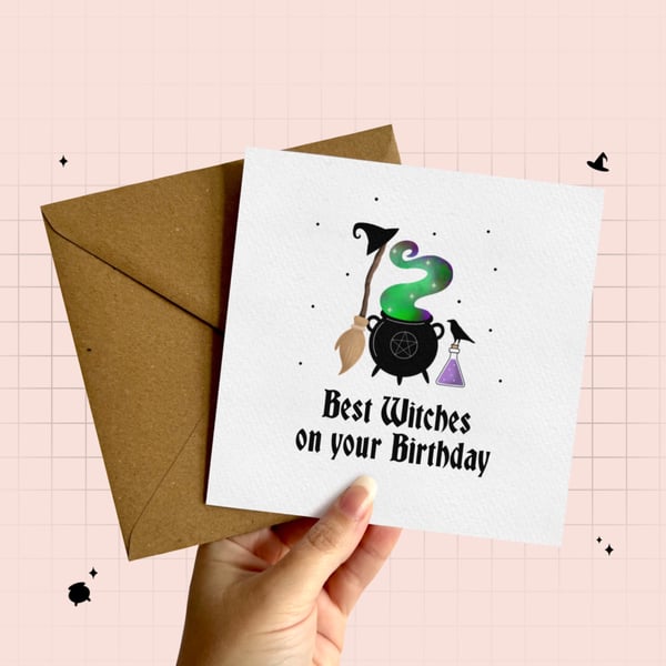 Birthday Card for Witches, Witchy Greeting Card, Witch Gift, Witch Birthday Card
