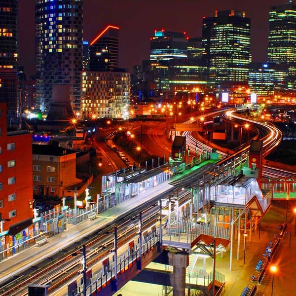 East India Dock Station Canary Wharf London 12"x18" Print