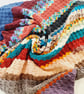 Multicoloured Aran Lap Blanket, Crochet Knee Warmer Throw - Image 3