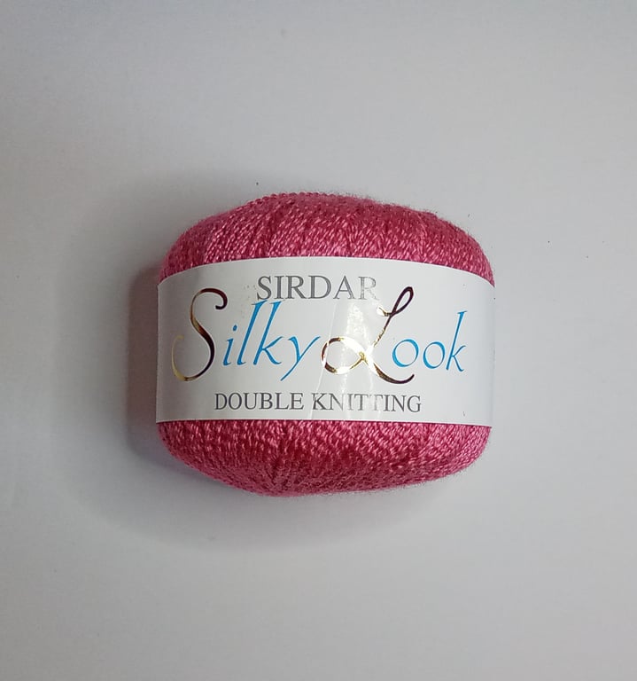 Sirdar Silky Look yarn, 3 x 50g balls of DK yarn, knitting or crochet, Raspberry