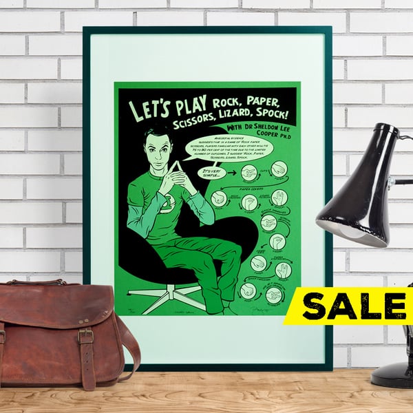 The Big Bang Theory 'Rock, paper, scissors, lizard, Spock' Hand Screen print