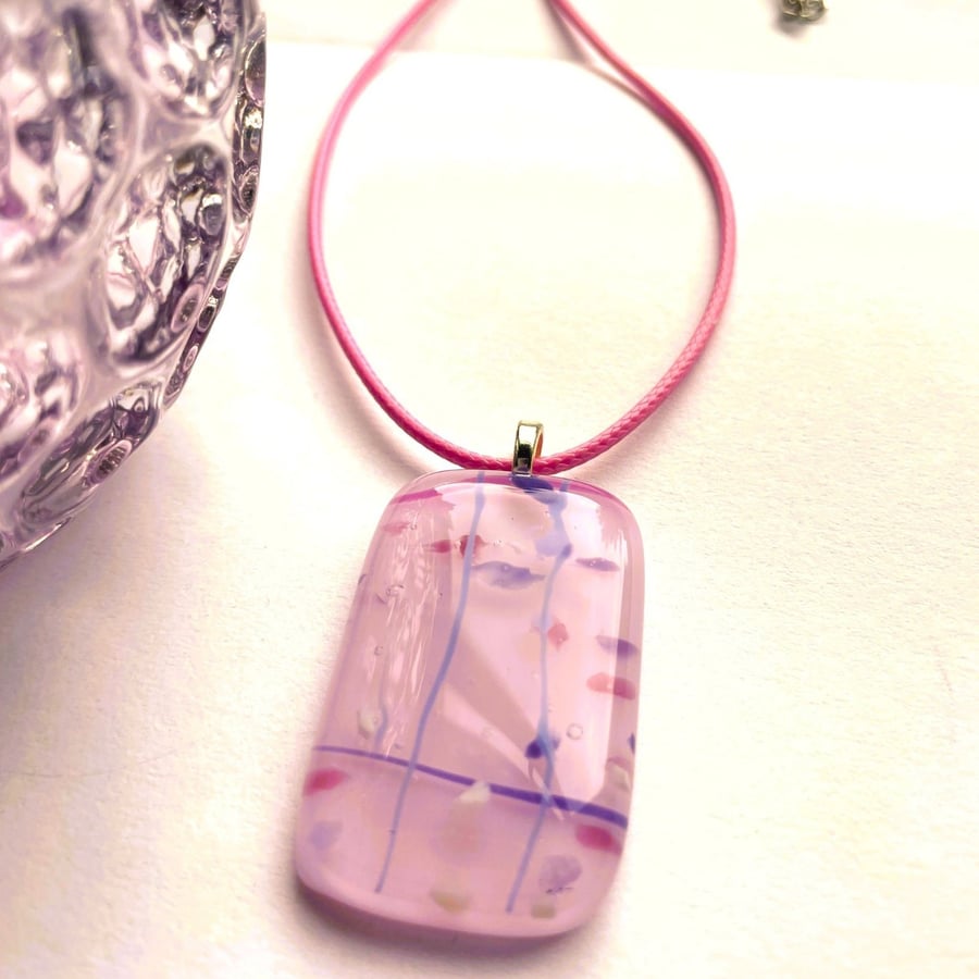 Pretty Pink Fused Glass Pendant