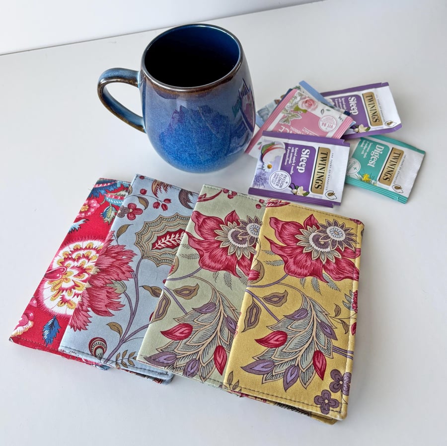 Dutch Heritage Fabric Tea Wallet, Handmade Teabag Holder (6 Packet ...