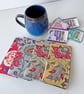 Dutch Heritage Fabric Tea Wallet, Handmade Teabag Holder (6 Packet)