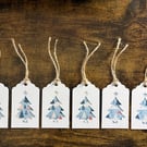 Handmade Christmas Tree Gift Tags – Pack of 6 Festive Tags for Christmas
