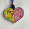 Hand painted wooden heart