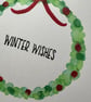 A Christmas Holly and berry wreath, hand painted watercolour Christmas card  - Image 4