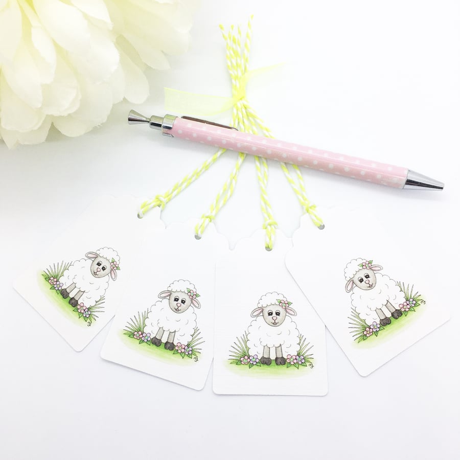 Little Lamb Easter Gift Tags - set of 4 tags