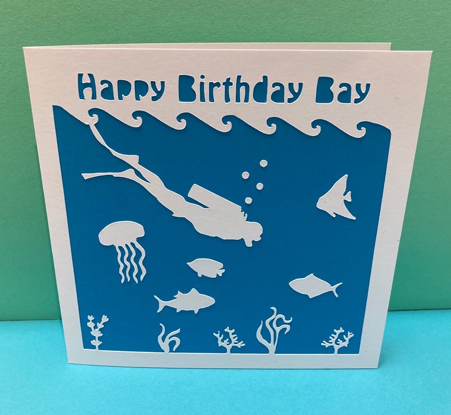 Personalised Scuba Diving Birthday Card