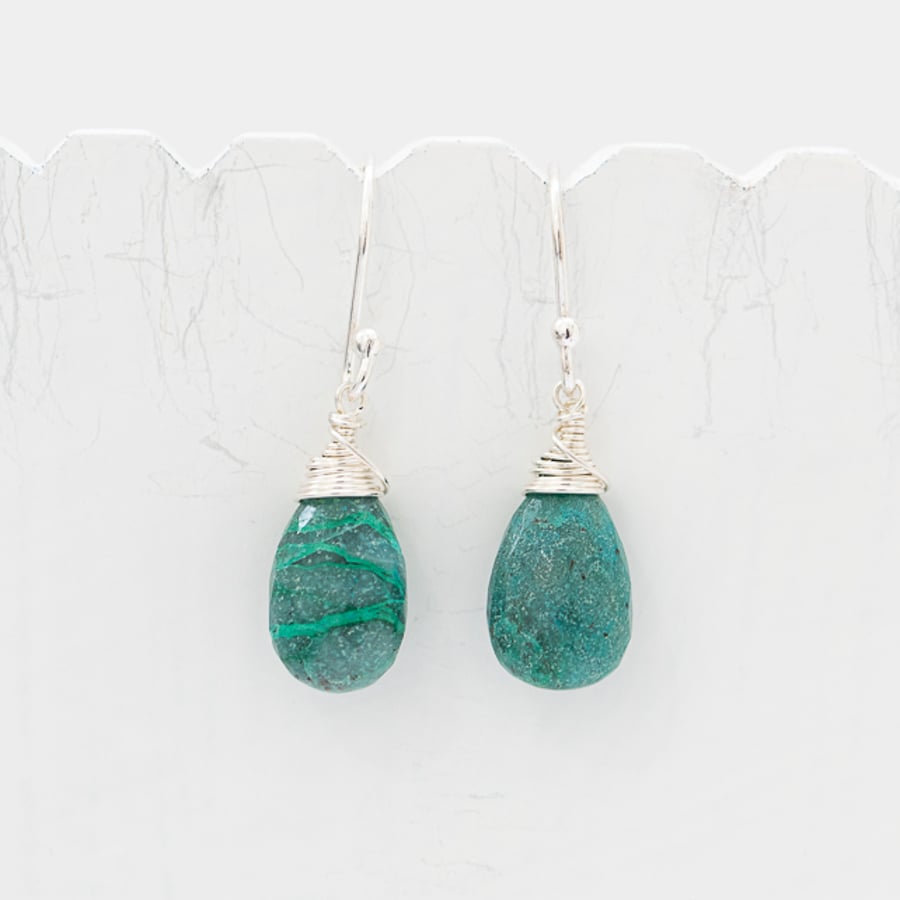 Chrysocolla Briolette Earrings