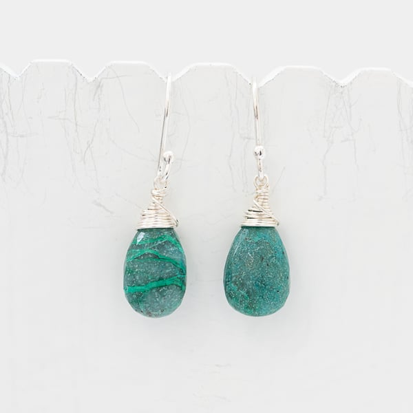 Chrysocolla Briolette Earrings