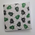 Green Beetle Blank Greating Card