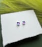 Pink & Blue Acrylic Confetti Square Stud Earrings - Image 5