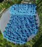 Sky Blue Handmade Lace Crochet Squares Oversized Scarf Neck Warmer - Image 3