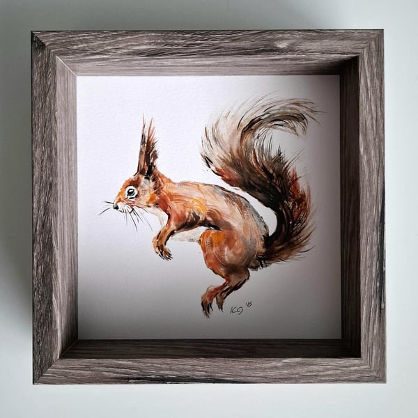 Original Squirrel Painting, Watercolour Art
