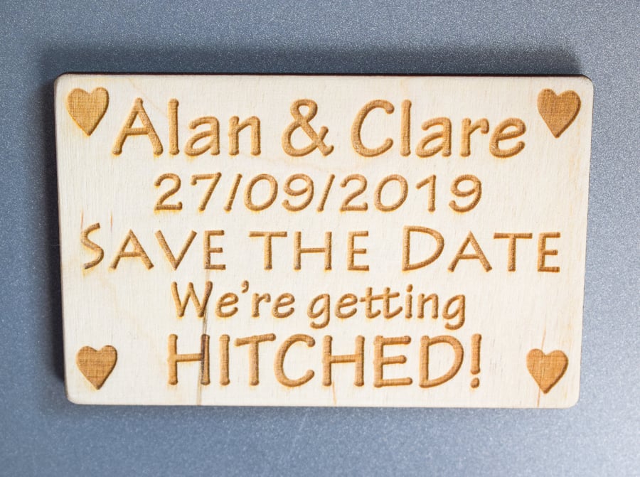 Save The Date Fridge Magnets - Made to Order and Engraved - Wedding Ideas