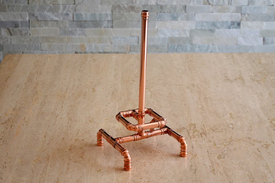 Handmade Copper Kitchen Roll Holder – Freestanding Copper Paper Towel Stand