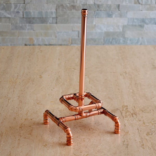 Handmade Copper Kitchen Roll Holder – Freestanding Copper Paper Towel Stand