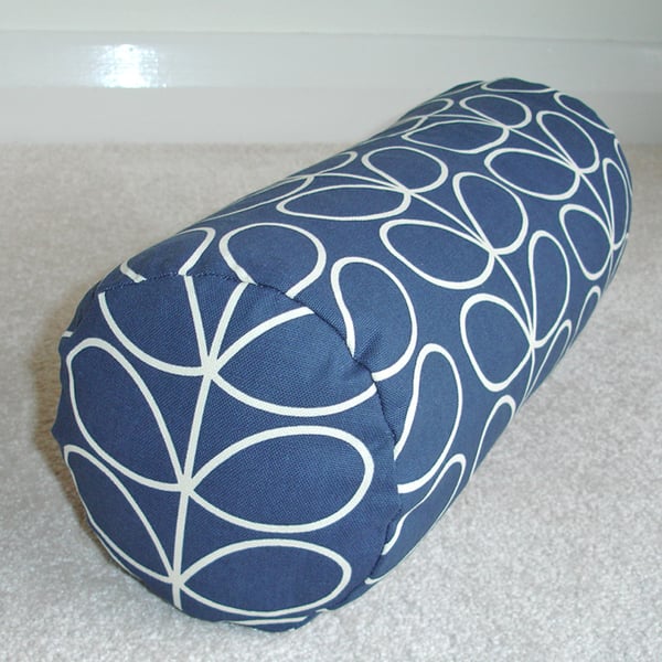 Bolster Cushion Cover 18"x8" Navy Blue Round Cylinder Neck Roll Pillow Sham