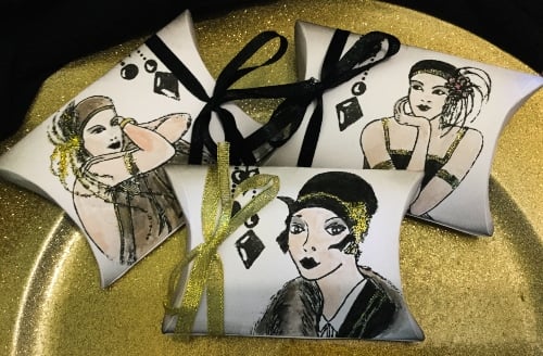Art Deco Ladies Pillow Boxes - set of 8