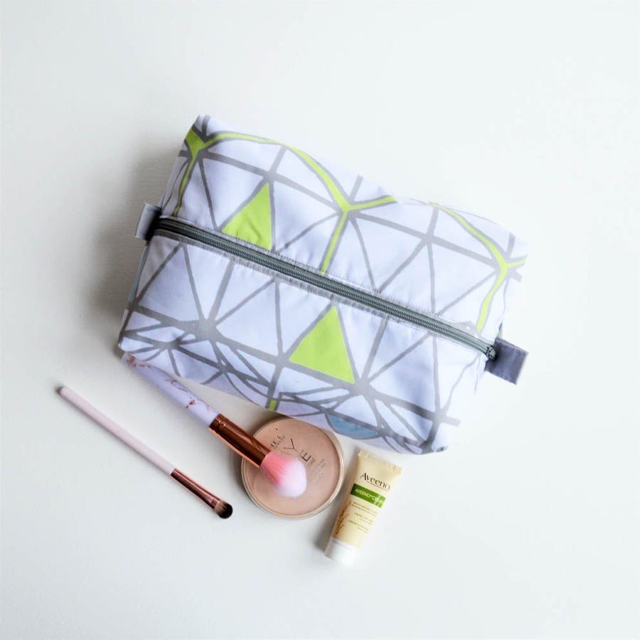 SALE, Ladies cosmetic bag, Geometric print makeup bag, bags and accessories