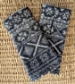 Nordic Grey Wrist Warmers Upcycled from Wool Mix Jumpers - Image 6