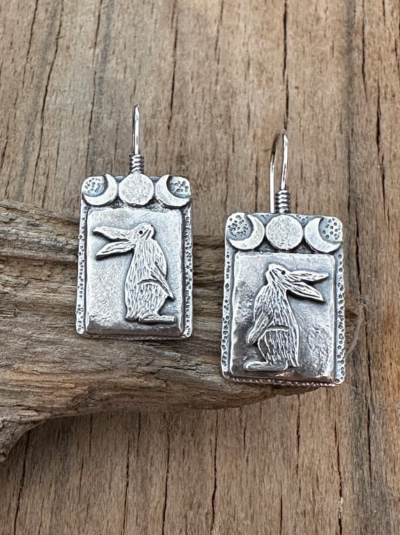 Moon Gazing Hare Earrings