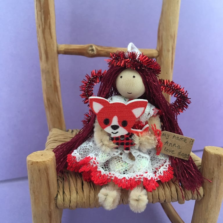 Tiny Red Fairy Doll Decoration, Decorative Fairy  