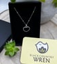 Small Sterling Silver Hammer Finished Heart Pendant Necklace - Image 5