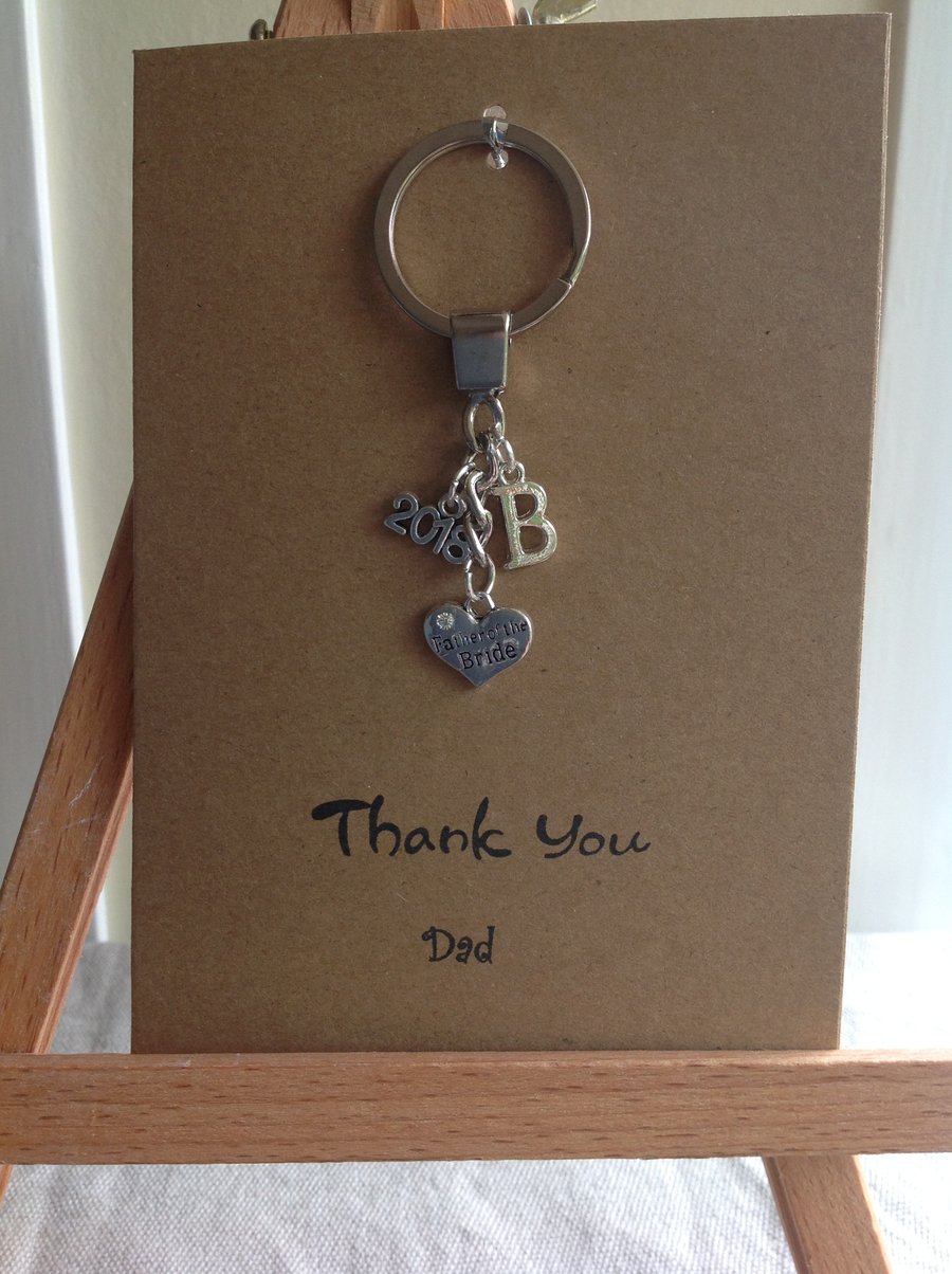 Kraft card with keyring attached, gift for Father of the bride