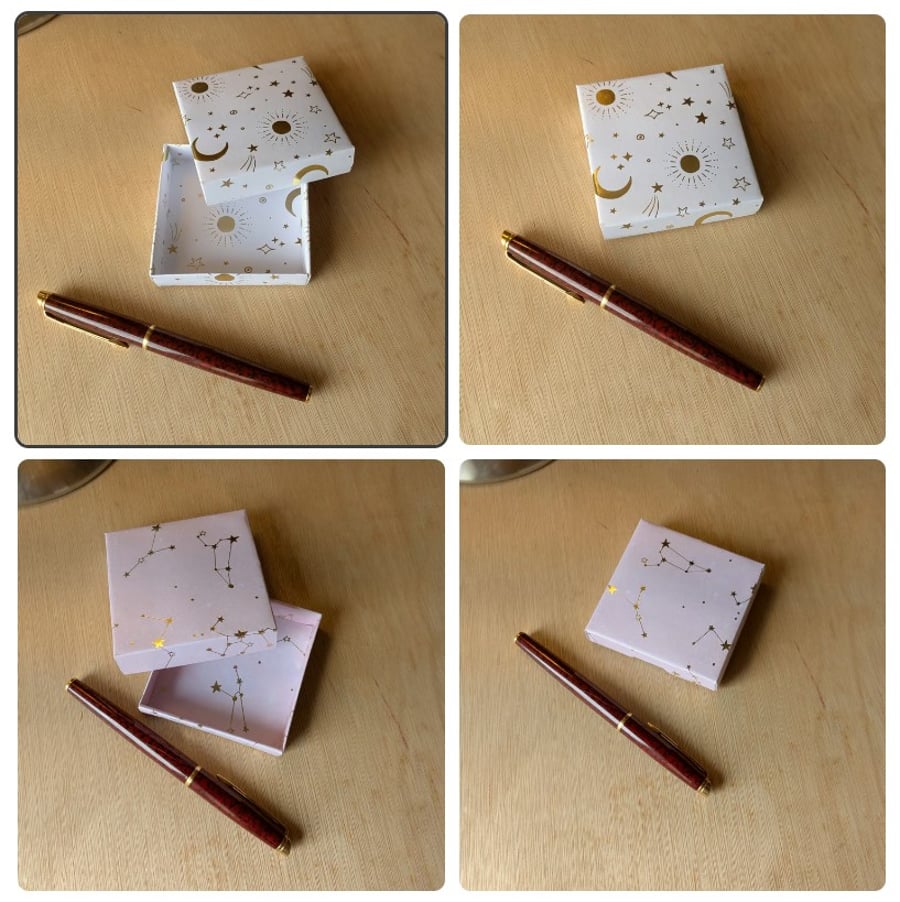 'White Moons-Pink Constellations' - Small ultra-thin gift box duo (Code: SUNSWM)